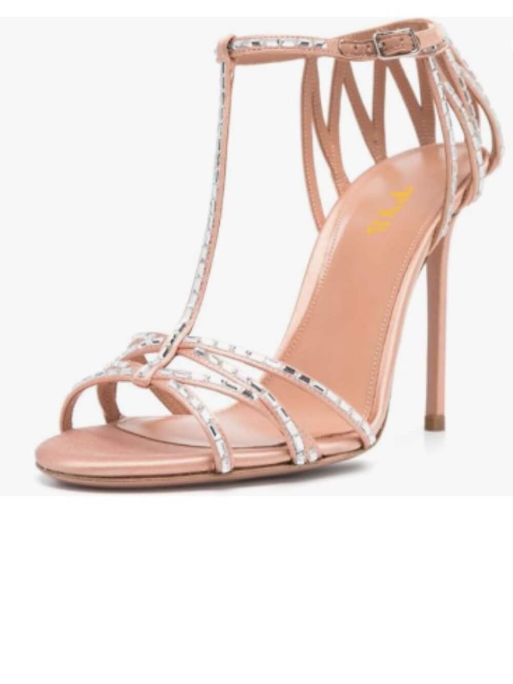 FYS Nude Pink Open Toe Braid Sandals T-strap Stiletto High Heels Sexy Shoes